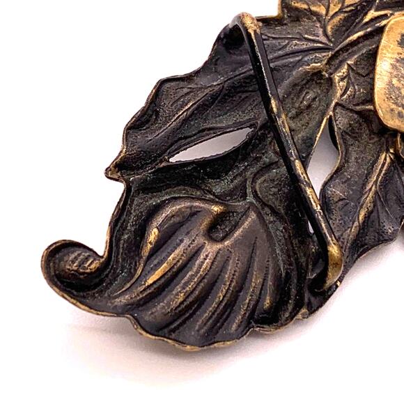 Unbranded Belt Buckle Womens OS Bronze Good Art Nouveau Calla Lily‎ Fleur-de-lis